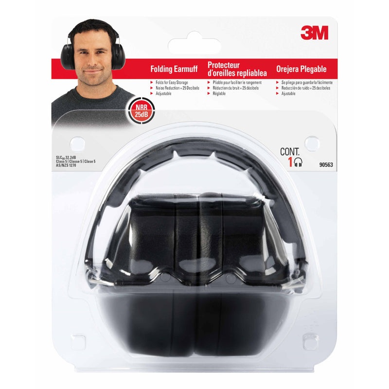 3M Reusable Folding Earmuffs 25 dB Black