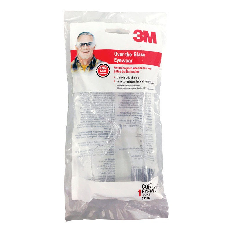 3M Tekk Multi-Purpose Safety Glasses Clear Lens Clear Frame Bagged