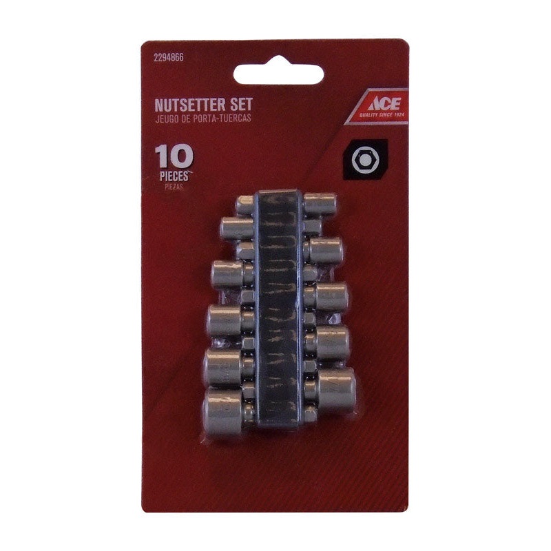 Ace Non-Magnetic Nut Setter 1/4 in. Dia. x 1 in. L 10 pc.