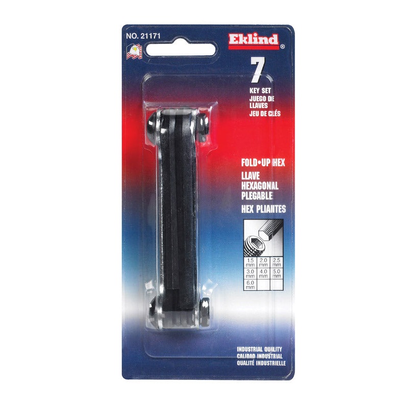 Eklind Metric Fold-Up Hex Key Set 7 pc. 1.5-6mm