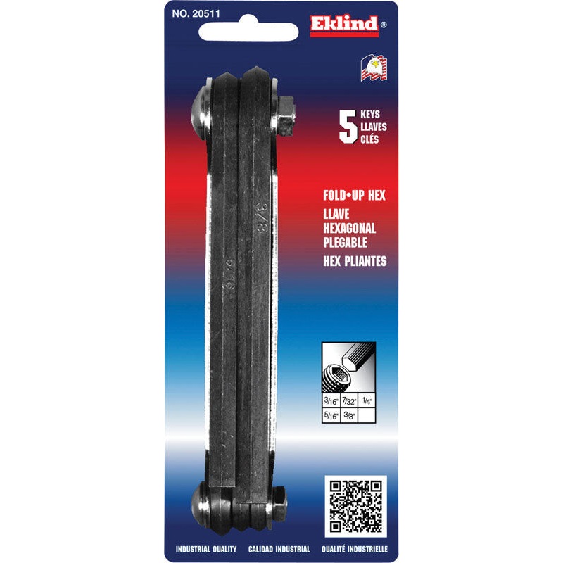 Eklind SAE Fold-Up Hex Key Set 5 pc. 3/16 to 3/8