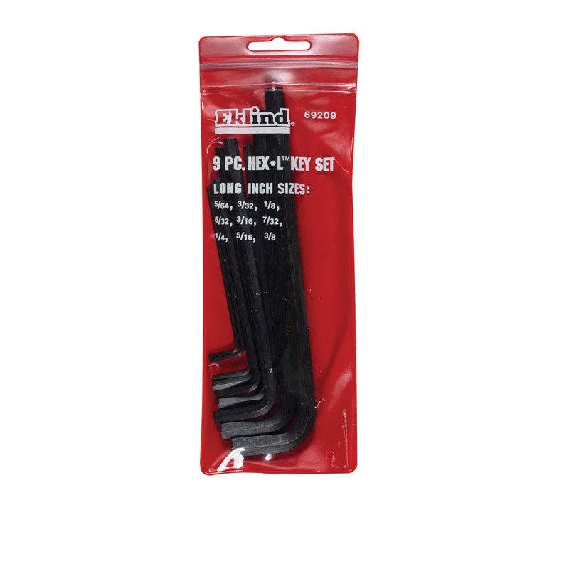 Eklind SAE Long Arm Hex-L Key Set 9 pc. 5/64 to 3/8