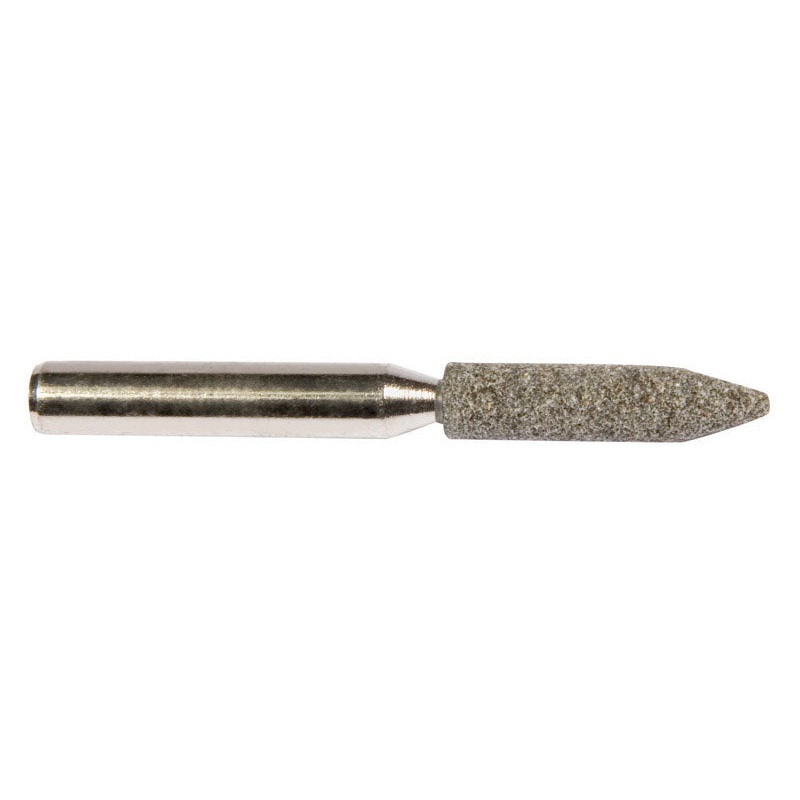 Forney 1-1/8 in. Dia. x 1/4 in. L Aluminum Oxide Stem Mounted Point Cone 50510 rpm 1 pc.