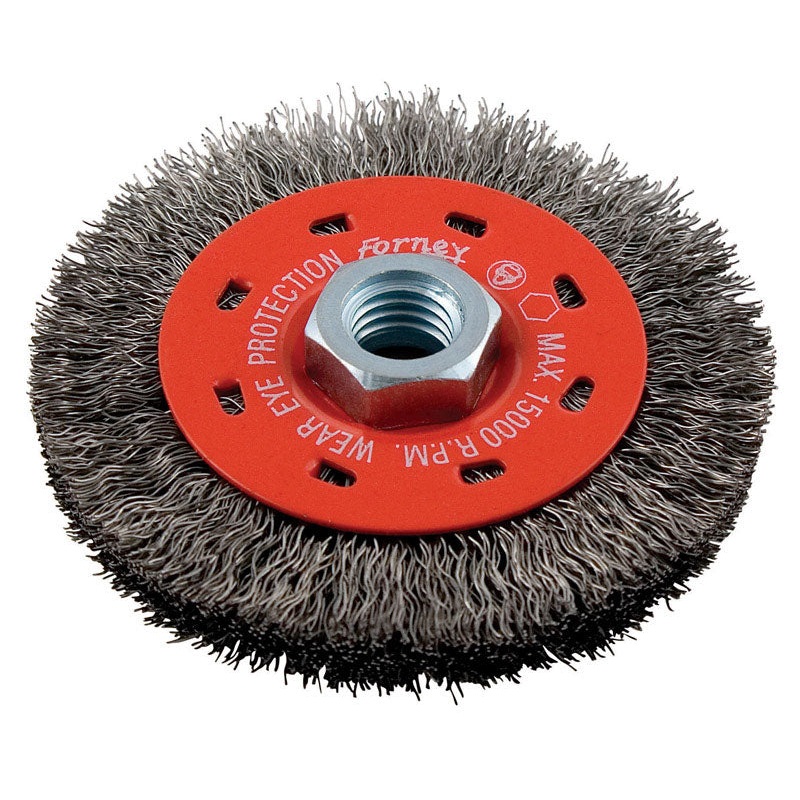 Forney 4 in. Crimped Wire Wheel Brush Metal 15000 rpm 1 pc.