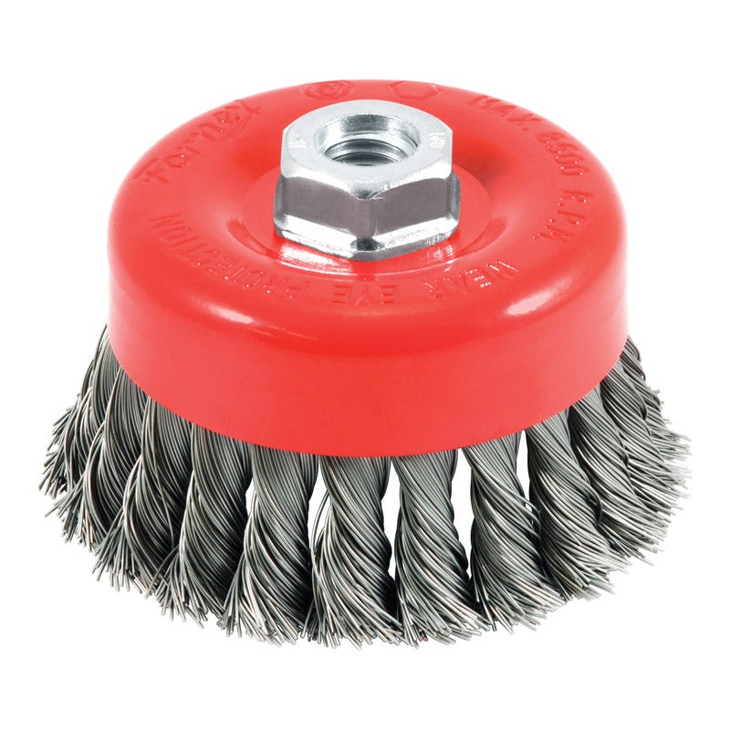 Forney 4 in. Dia. x 5/8 in. Knotted Steel Cup Brush 1 pc.