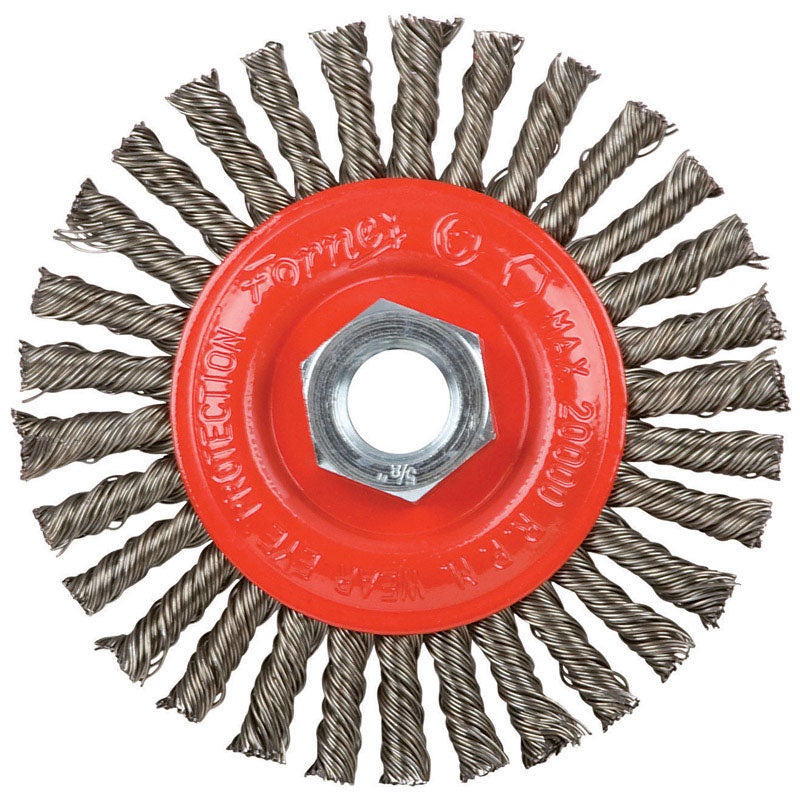 Forney 4 in. Stringer Wire Wheel Brush Metal 20000 rpm 1 pc.