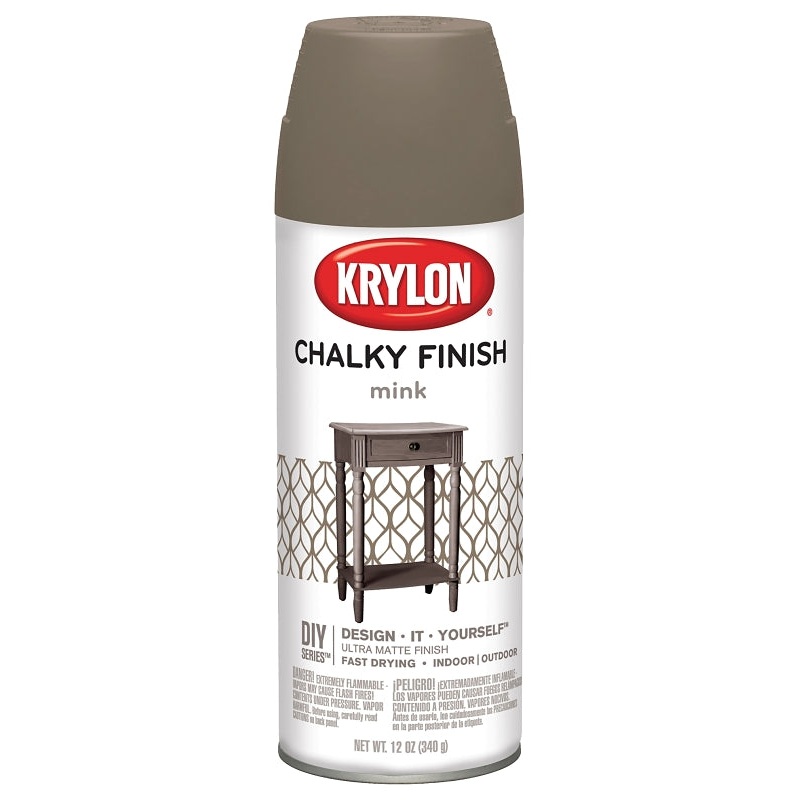 Krylon K04106000 Chalk Spray Paint, Matte, Mink, 12 oz, Can