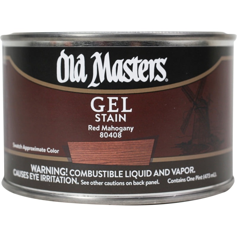 Old Masters 80408 Gel Stain, Red Mahogany, Liquid, 1 pt, Can