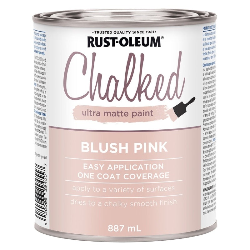 Rust-Oleum 286943 Chalk Paint, Ultra Matte, Blush Pink, 30 oz