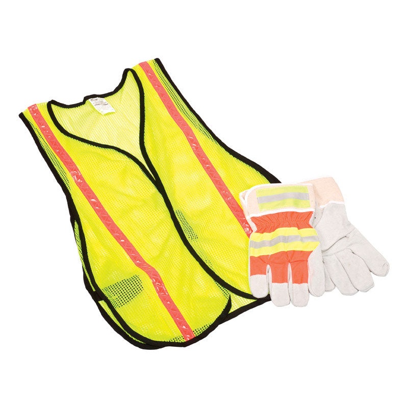 Safety Works Large Cotton Safety Vest and Glove Combination Kit