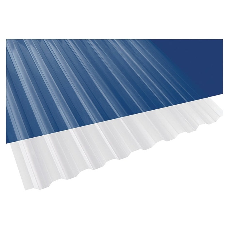 Suntuf 101697 Corrugated Panel, 8 ft L, 26 in W, Greca 76 Profile, 0.032 in Thick Material, Polycarbonate, Clear, Pack of 10