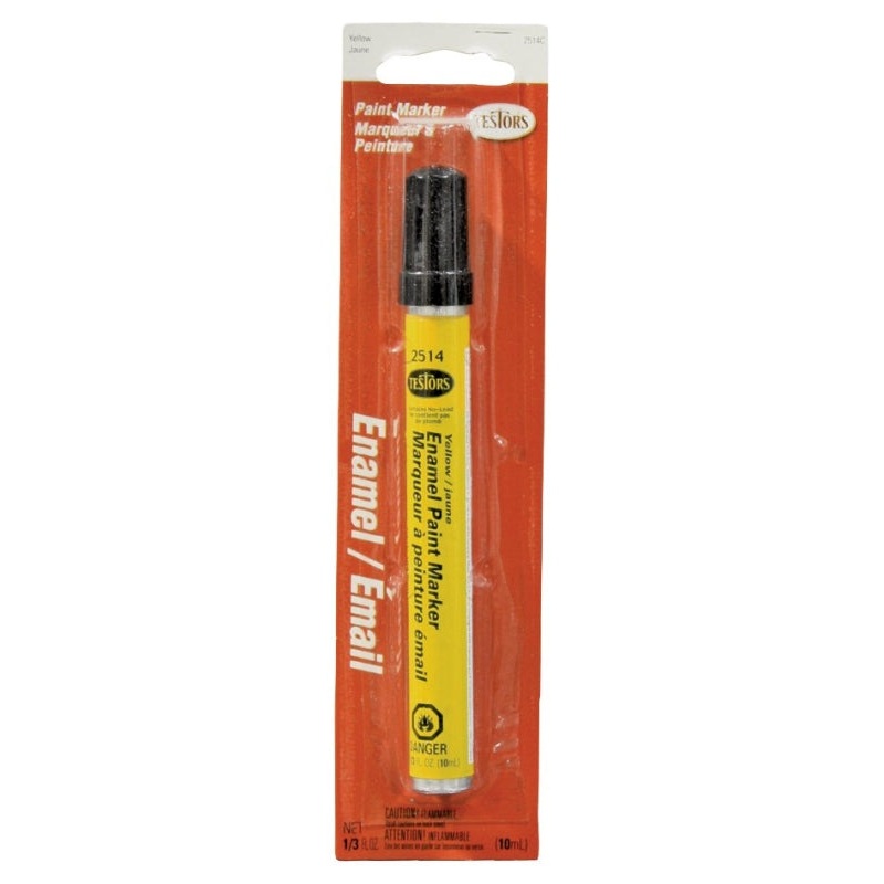 Testors 2514C Enamel Marker, Yellow, 0.33 fl-oz