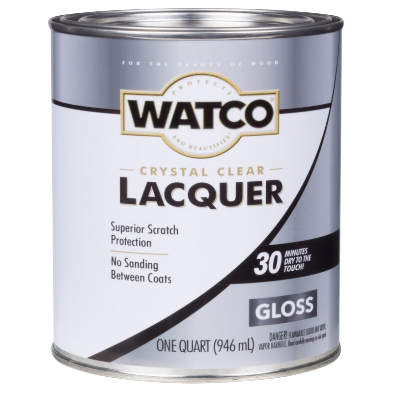 WATCO 63041 Lacquer, Gloss, Liquid, Clear, 1 qt, Can