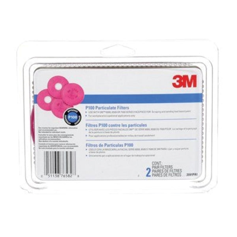 3M P100 Particlulate Respirator Mask Replacement Filter 4 pk