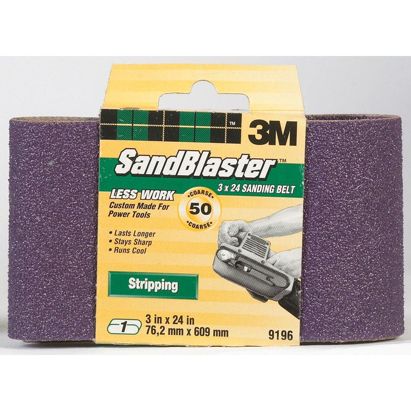 3M SandBlaster Sanding Belt 3 in. W x 24 in. L 50 Grit Coarse 1 pk