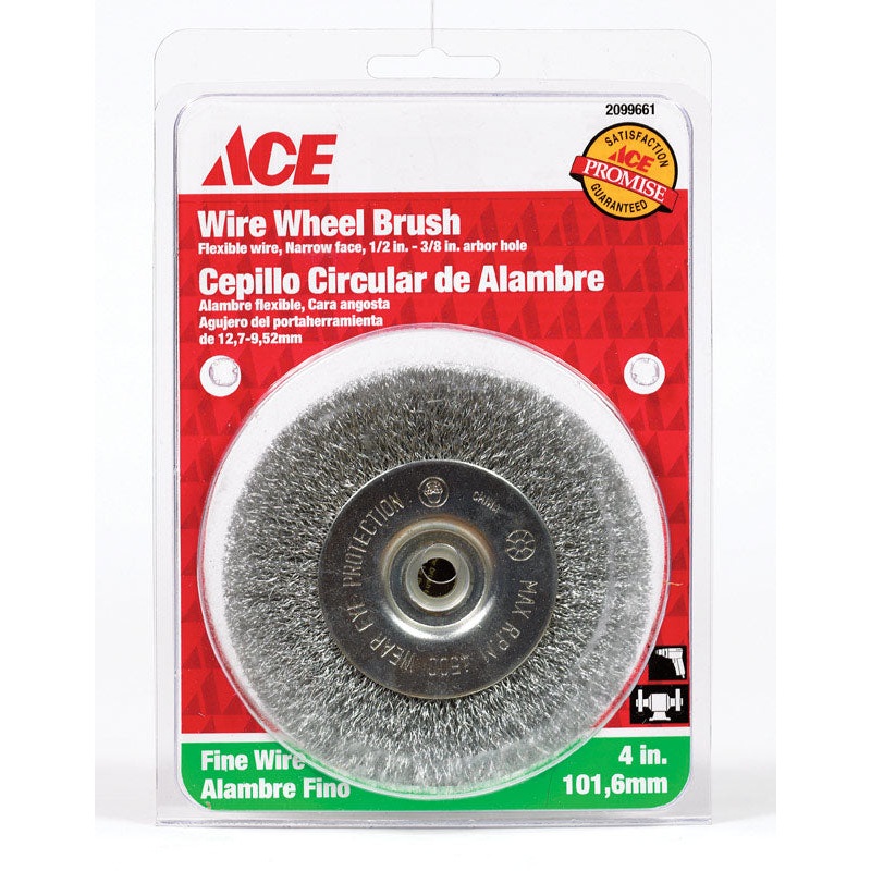 Ace 4 in. Fine Crimped Wire Wheel Brush Steel 4500 rpm 1 pc.
