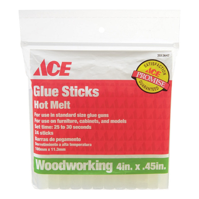 Ace Glue Sticks .45 in. Dia. x 4 in. L 24 pk