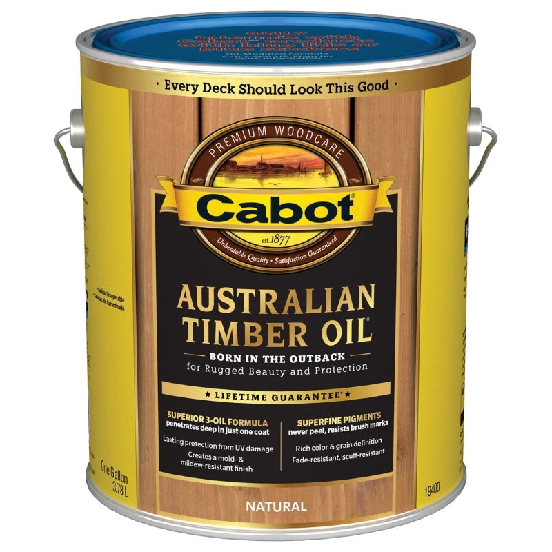 Cabot 19400 140.0019400.007 Australian Timber Oil, Flat, Natural, Liquid, 1 gal, Pack of 4