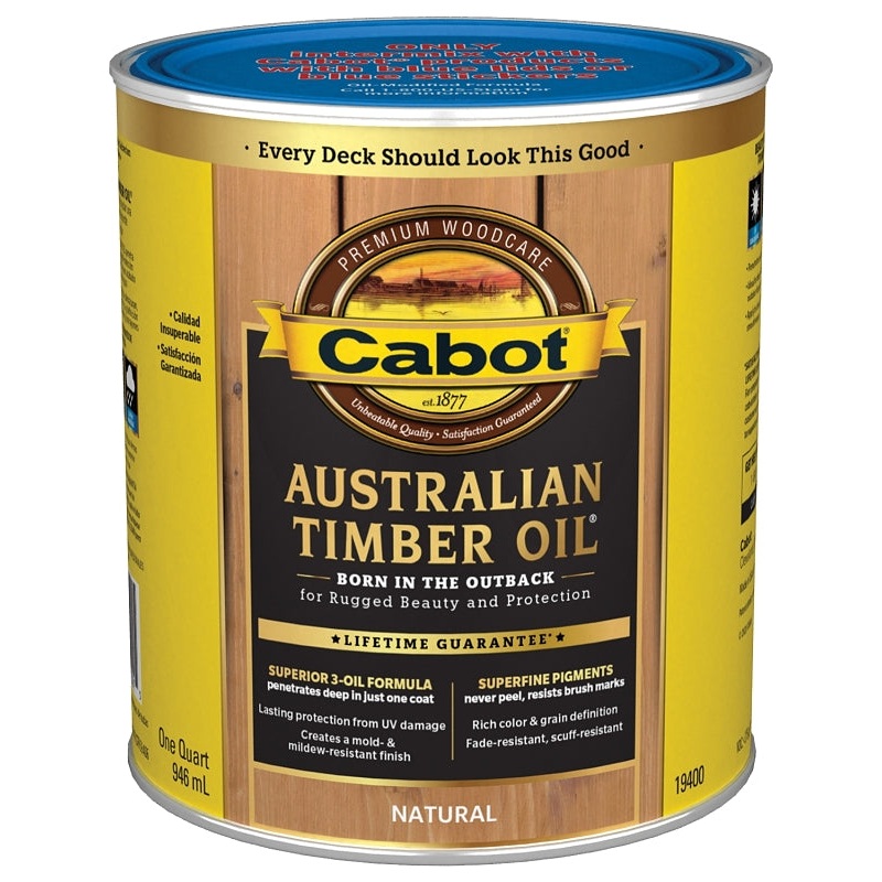 Cabot 19400 Series 140.0019400.005 Australian Timber Oil, Natural, Liquid, 1 qt