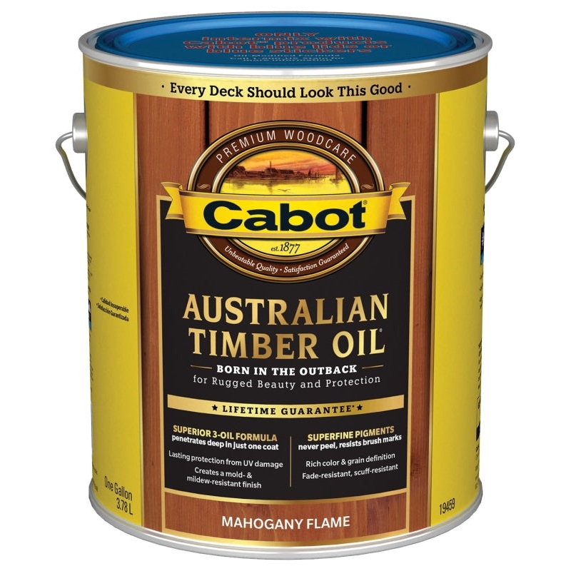 Cabot 19400 Series 140.0019459.007 Australian Timber Oil, Mahogany Flame, Liquid, 1 gal, Pack of 4