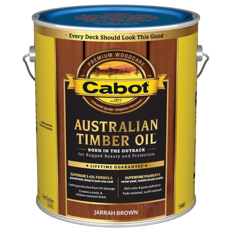 Cabot 19400 Series 140.0019460.007 Australian Timber Oil, Jarrah Brown, Liquid, 1 gal, Pack of 4