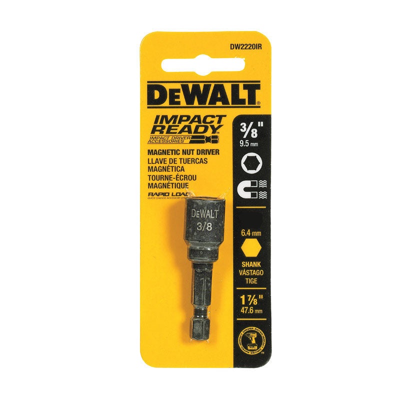 DeWalt Impact Ready Magnetic Tip 3/8 in. x 1-7/8 in. L x 1-7/8 in. L Nut Driver Magnetic
