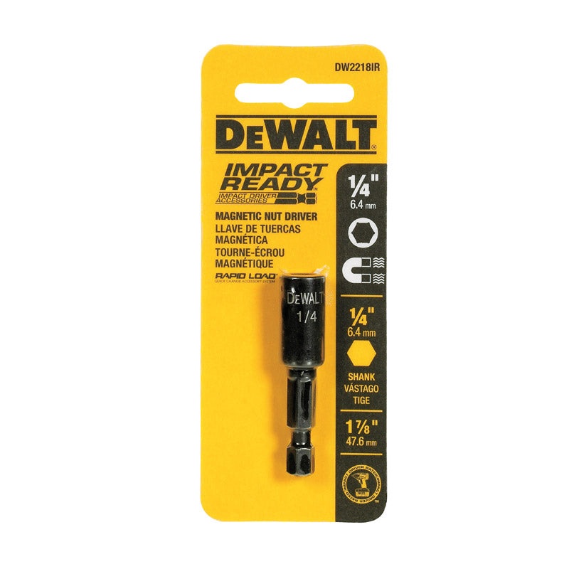 DeWalt Impact Ready Magnetic Tip Nut Driver 1/4 in. x 1-7/8 in. L 1 pc. Carded