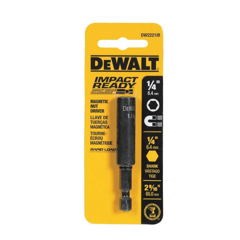 DeWalt Impact Ready Magnetic Tip Nut Driver 1/4 in. x 2-9/16 in. L 1 pc. Carded