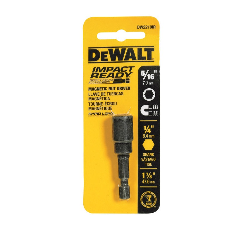 DeWalt Impact Ready Magnetic Tip Nut Driver 5/16 in. x 1-7/8 in. L 1 pc. Carded