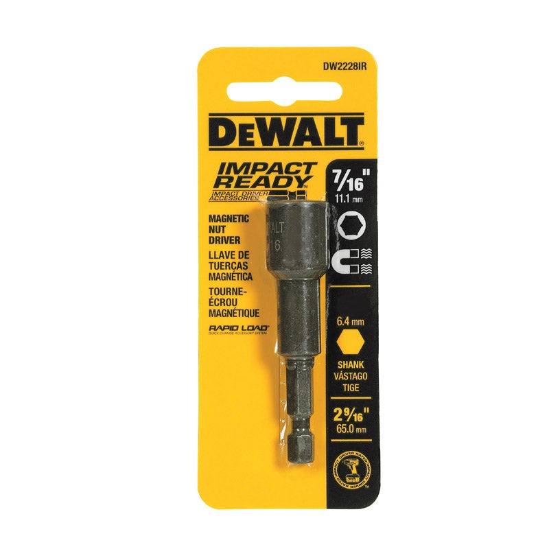 DeWalt Magnetic Tip 7/16 in. x 2-9/16 in. L x 2-9/16 in. L Impact Ready Nut Driver Magnetic