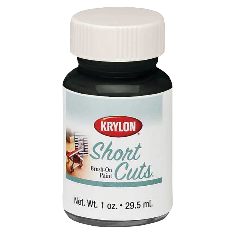 Krylon KSCB026 Craft Enamel Paint, High-Gloss, Black, 1 oz, Bottle, Pack of 6