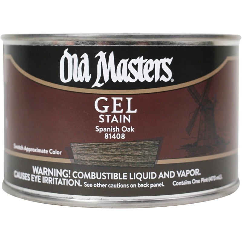 Old Masters 81408 Gel Stain, Spanish Oak, Liquid, 1 pt, Can