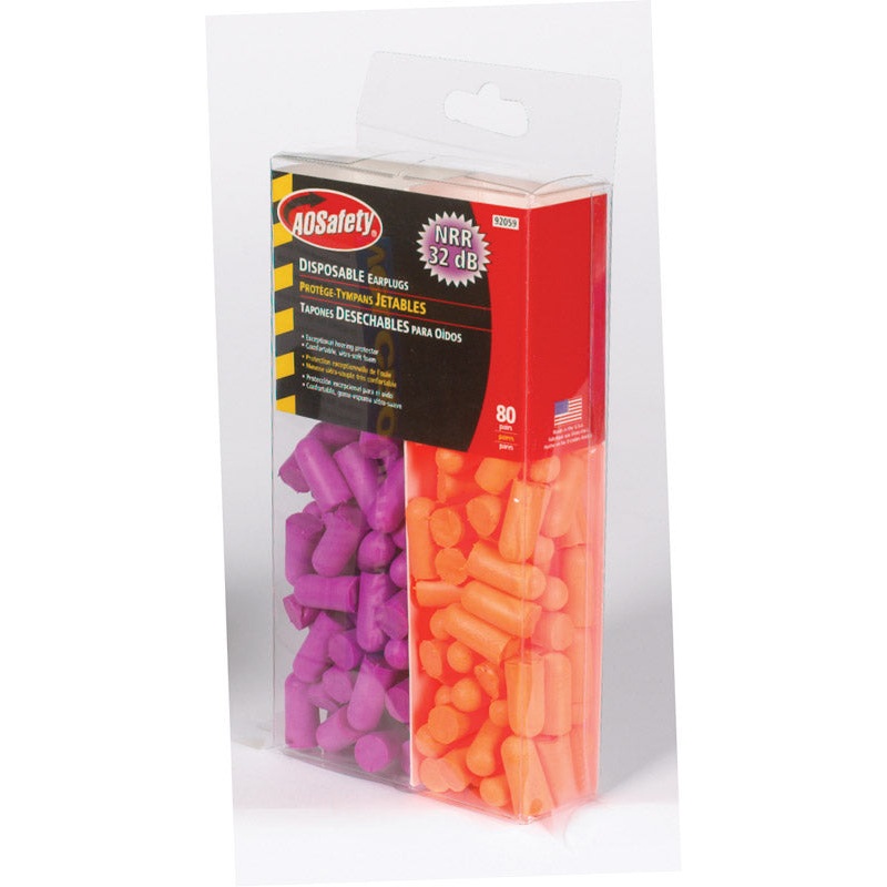 Tekk Disposable Ear Plugs 32 dB Orange/Purple 80 pair