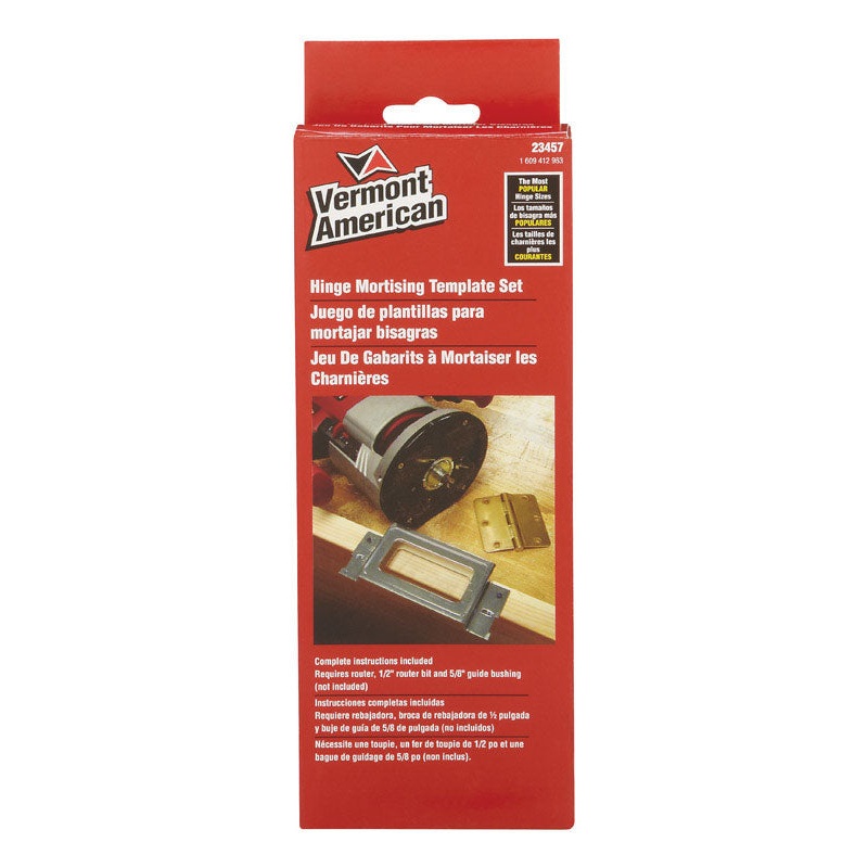 Vermont American Template Set Display Pack Hinge Mortising,Template Set 3-1/2 in.
