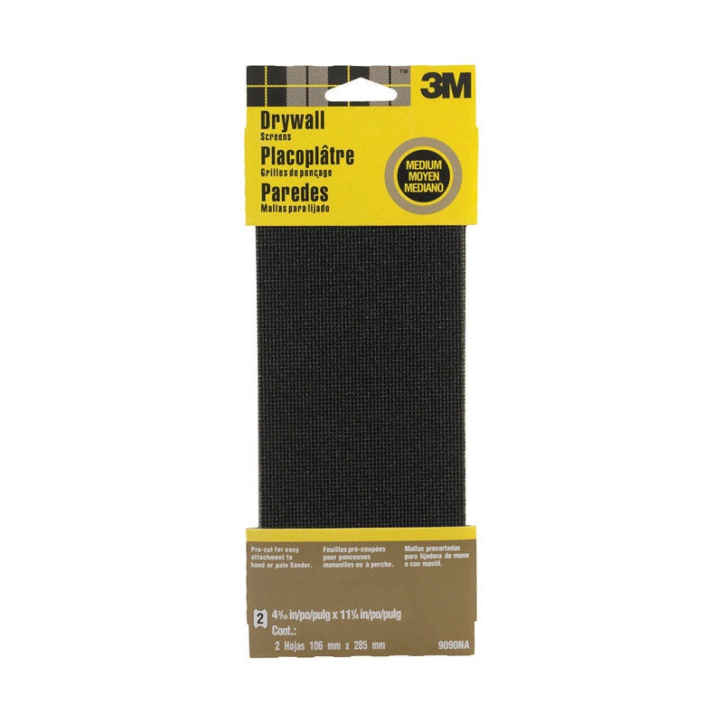 3M Sharp Synthetic Mineral Drywall Sanding Screen 11-1/4 in. L 100 Grit Medium 2 pk