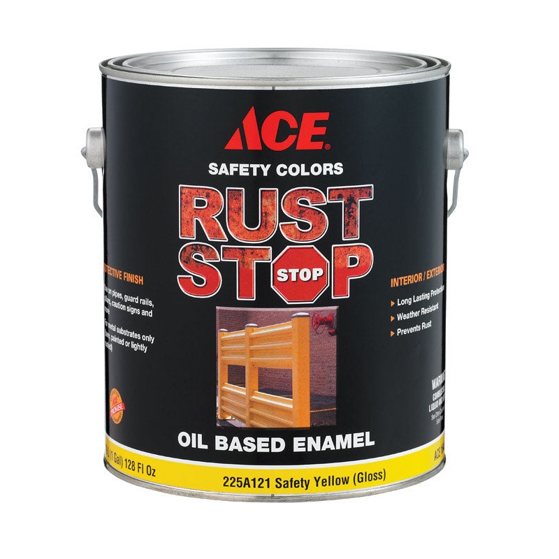 Ace Gloss Rust Stop Oil-based Enamel Paint 400g/L Safety Yellow 1 gal.