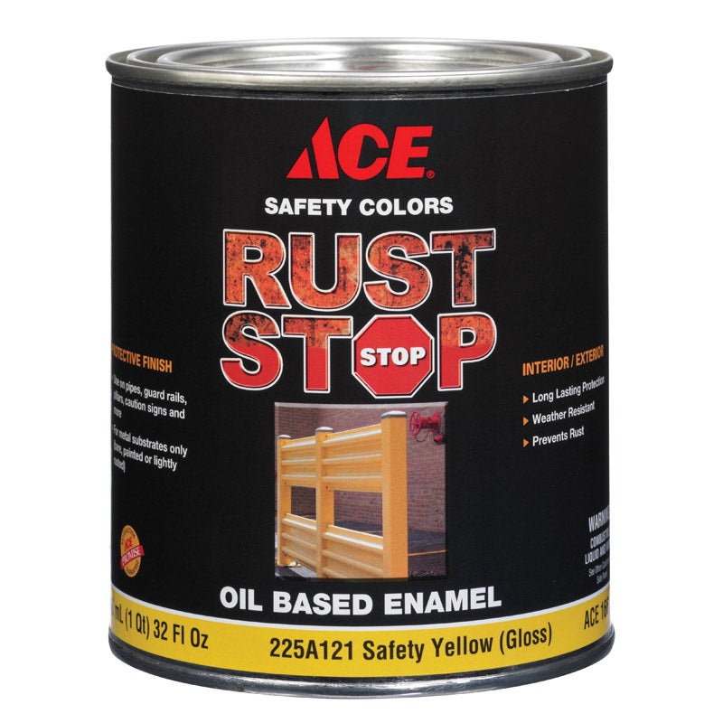 Ace Gloss Rust Stop Oil-based Enamel Paint 400g/L Safety Yellow 1 qt.