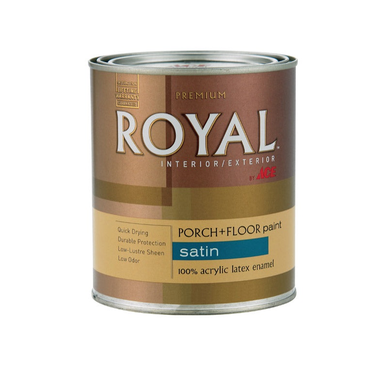 Ace Royal Interior/Exterior Latex Porch & Floor Paint Ultra White Satin 1 qt.