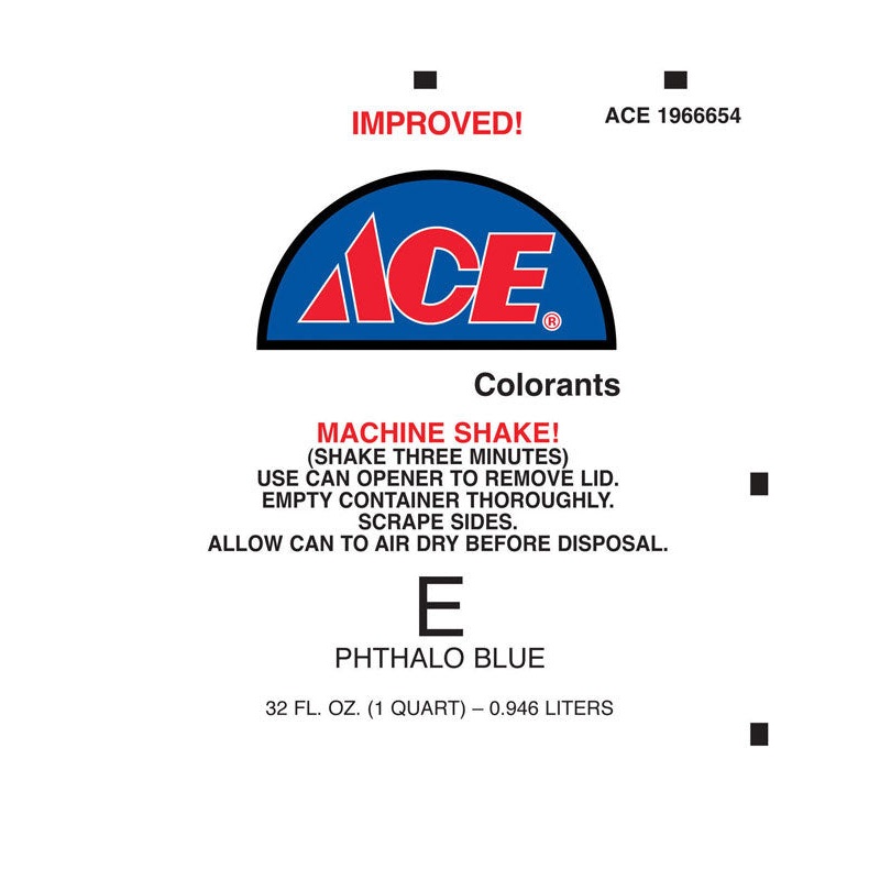 Ace Universal Machine E Phthalo Blue Paint Colorant 1 qt.