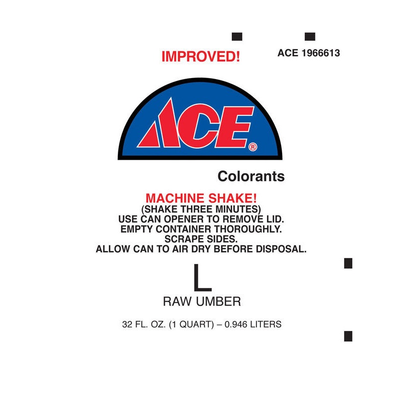 Ace Universal Machine L Raw Umber Paint Colorant 1 qt.