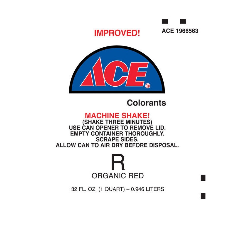 Ace Universal Machine R Organic Red Paint Colorant 1 qt.