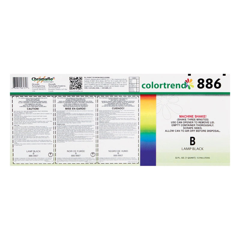 ChromaFlo Colortrend Universal Machine B Lamp Black Paint Colorant 1 qt.