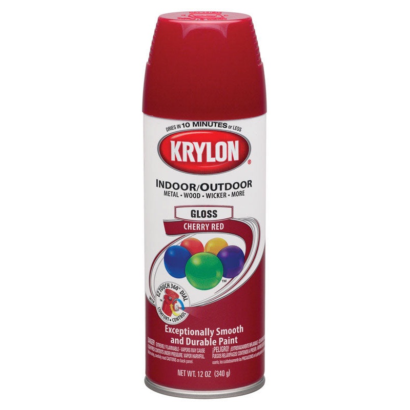 Krylon Cherry Red Gloss Smooth and Durable Paint Spray 12 oz.
