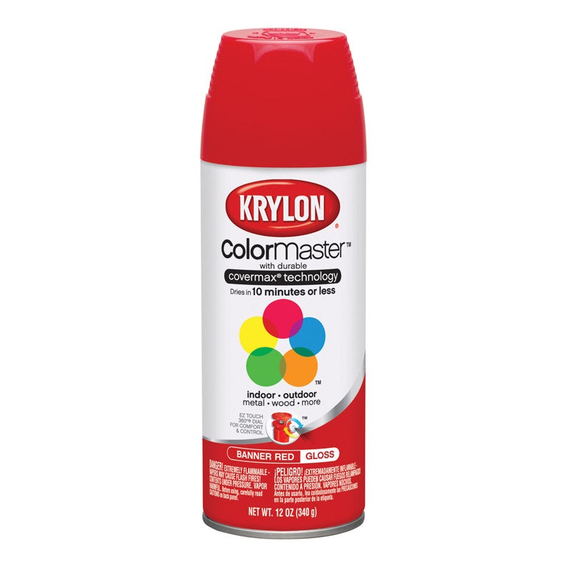 Krylon ColorMaster Banner Red Gloss Spray Paint 12 oz.