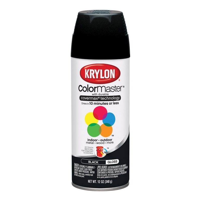 Krylon ColorMaster Black Gloss Spray Paint 12 oz.