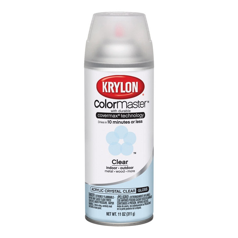 Krylon ColorMaster Crystal Clear Gloss Acrylic Paint + Primer Spray 11 oz.