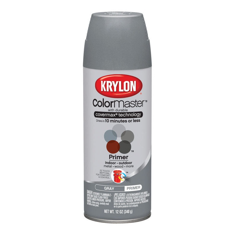 Krylon ColorMaster Interior and Exterior Primer 12 oz. Grey Smooth