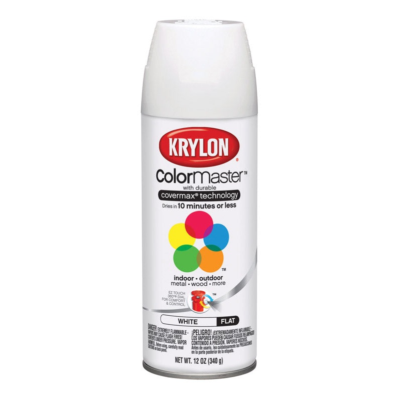 Krylon ColorMaster White Flat Spray Paint 12 oz.