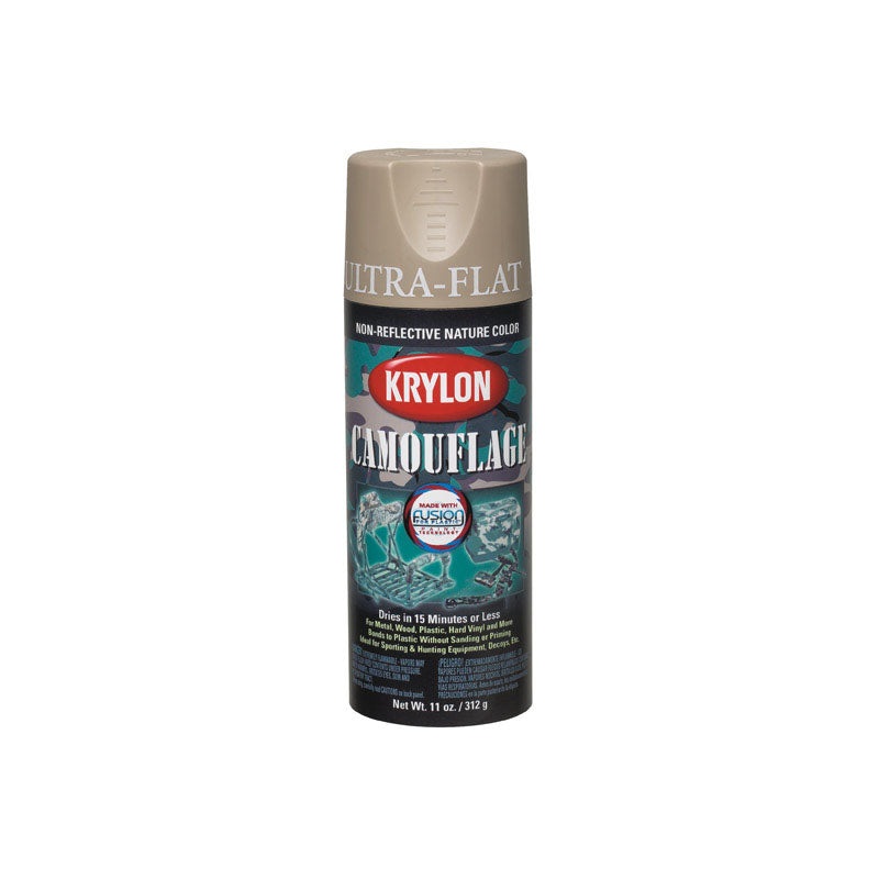 Krylon Non-Reflective Nature Color Khaki Ultra Flat Camouflage Paint Spray 11 oz.