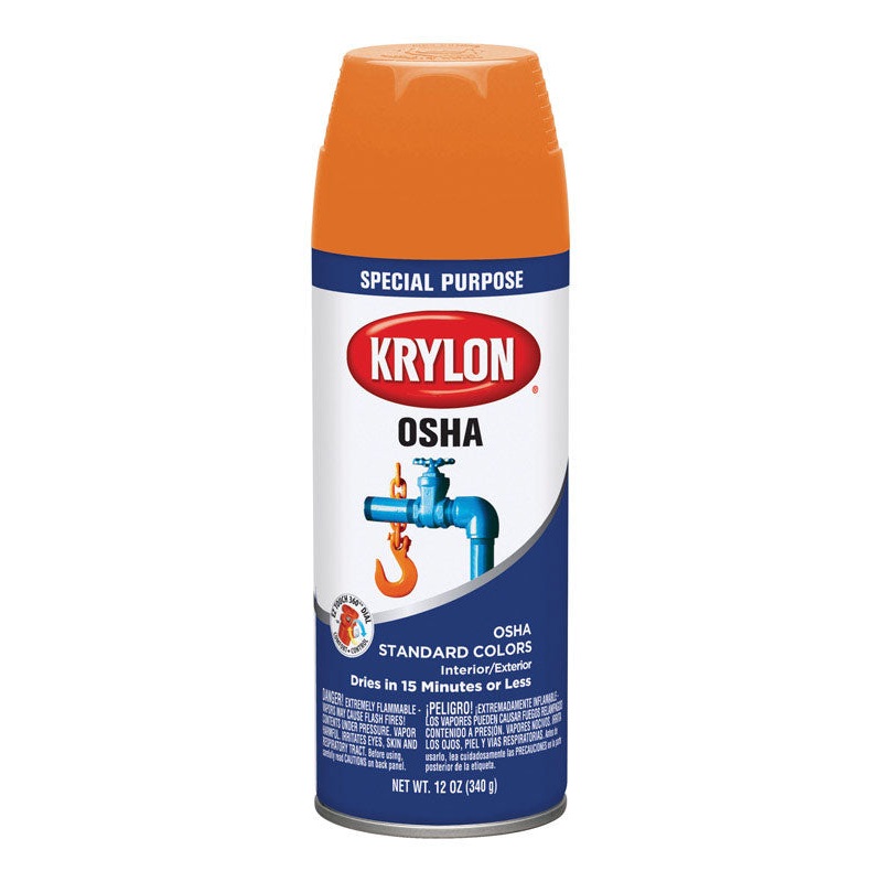 Krylon Special Purpse Safety Orange Gloss OSHA Color Paint Spray 12 oz.